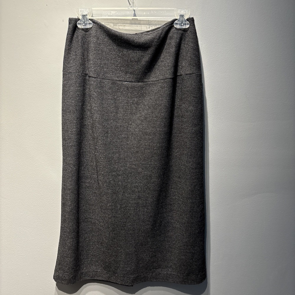 VTG Marisa Christina Heather Grey Wool Blend Pencil Skirt Elegant Career SzM